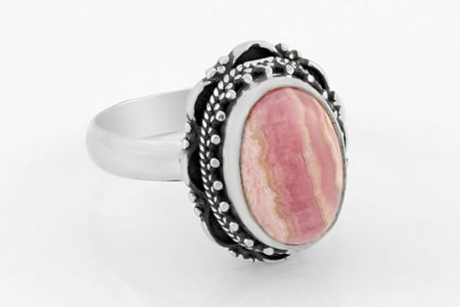 Серебряное кольцо с родохрозитом 63461 купить в магазине Самоцветы мира