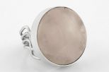 Кольцо из серебра с розовым кварцем круг 25 мм 63627