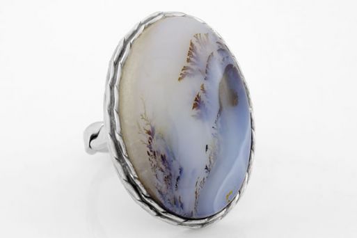 Серебряное кольцо с агатом 63647 купить в магазине Самоцветы мира