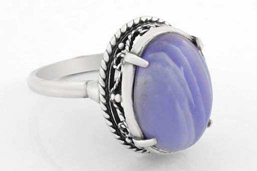 Мельхиоровое кольцо с агатом 63792 купить в магазине Самоцветы мира