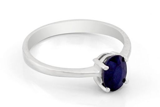 Серебряное кольцо с сапфиром 63804 купить в магазине Самоцветы мира
