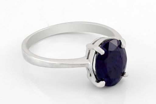 Серебряное кольцо с сапфиром 63808 купить в магазине Самоцветы мира