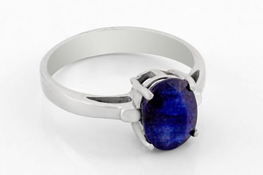 Серебряное кольцо с сапфиром 63810 купить в магазине Самоцветы мира