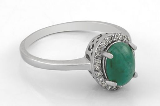 Серебряное кольцо с изумрудом 63820 купить в магазине Самоцветы мира