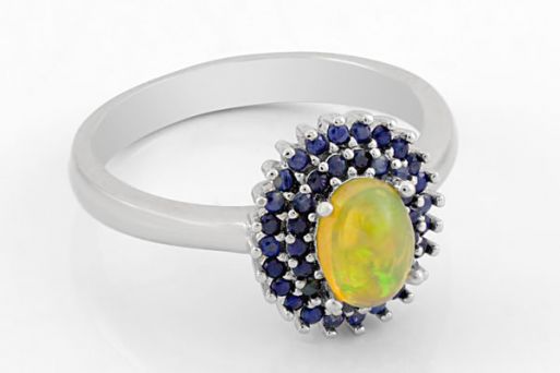 Серебряное кольцо с опалом 63876 купить в магазине Самоцветы мира