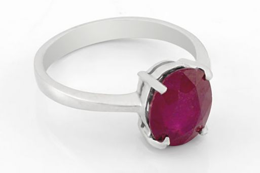 Серебряное кольцо с рубином 63880 купить в магазине Самоцветы мира