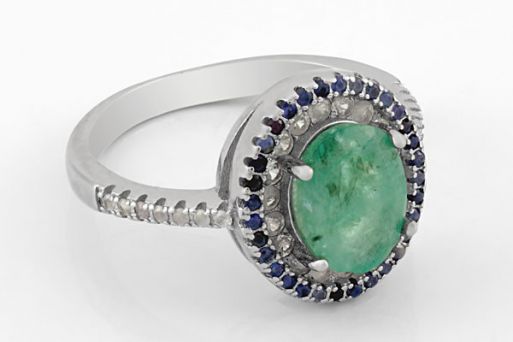 Серебряное кольцо с изумрудом 63882 купить в магазине Самоцветы мира