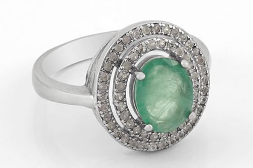 Серебряное кольцо с изумрудом 63883 купить в магазине Самоцветы мира