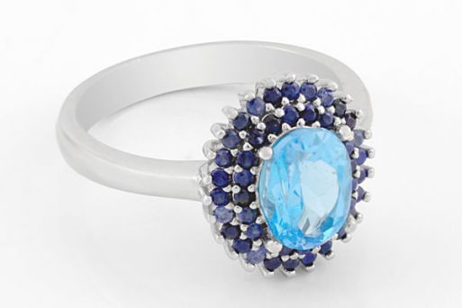 Серебряное кольцо с топазом 63888 купить в магазине Самоцветы мира