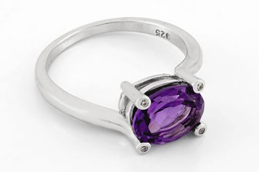 Серебряное кольцо с аметистом 63889 купить в магазине Самоцветы мира