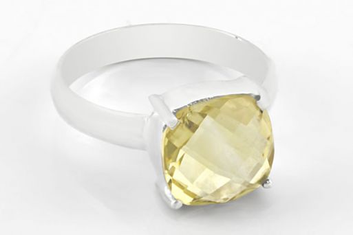 Серебряное кольцо с цитрином 63909 купить в магазине Самоцветы мира
