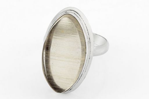 Мельхиоровое кольцо с горным хрусталём 64032 купить в магазине Самоцветы мира