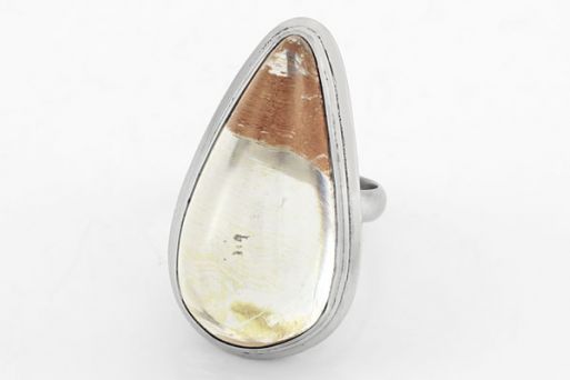 Мельхиоровое кольцо с горным хрусталём 64033 купить в магазине Самоцветы мира
