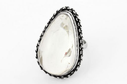 Мельхиоровое кольцо с горным хрусталём 64034 купить в магазине Самоцветы мира