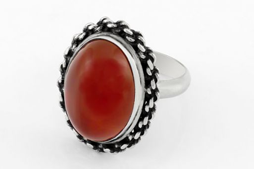 Мельхиоровое кольцо с сердоликом 64050 купить в магазине Самоцветы мира
