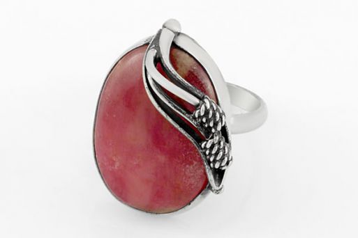 Мельхиоровое кольцо с родонитом 64070 купить в магазине Самоцветы мира