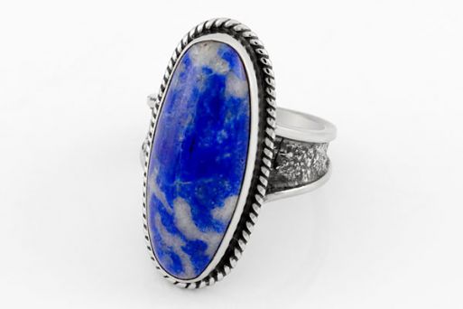 Мельхиоровое кольцо с лазуритом 64128 купить в магазине Самоцветы мира