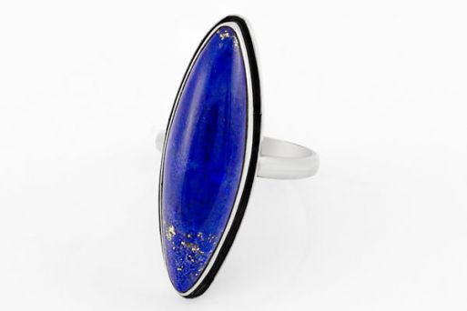Мельхиоровое кольцо с лазуритом 64129 купить в магазине Самоцветы мира