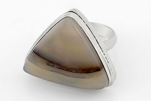 Мельхиоровое кольцо с агатом 64136 купить в магазине Самоцветы мира