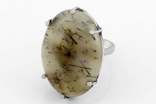 Мельхиоровое кольцо с агатом 64140 купить в магазине Самоцветы мира