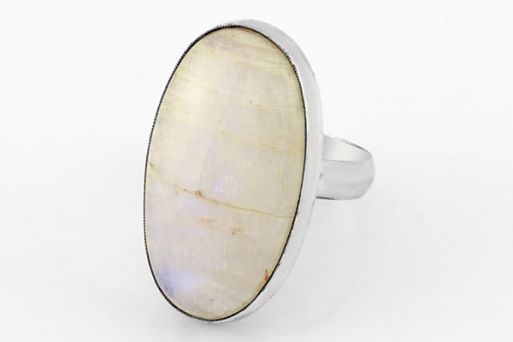 Серебряное кольцо с беломоритом 64512 купить в магазине Самоцветы мира