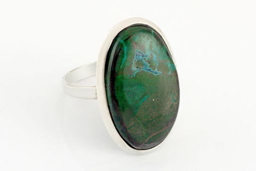 Серебряное кольцо с хризоколлой 64949 купить в магазине Самоцветы мира
