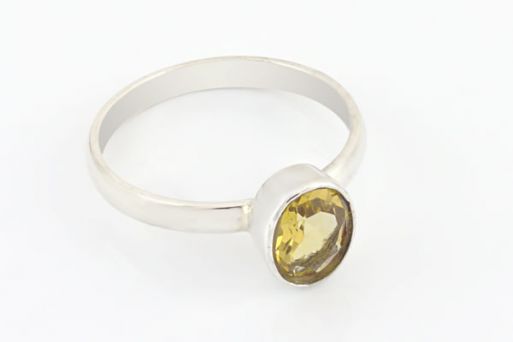 Серебряное кольцо с цитрином 64995 купить в магазине Самоцветы мира