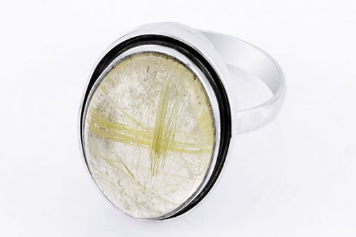 Серебряное кольцо с кварцем и рутилом 65776 купить в магазине Самоцветы мира