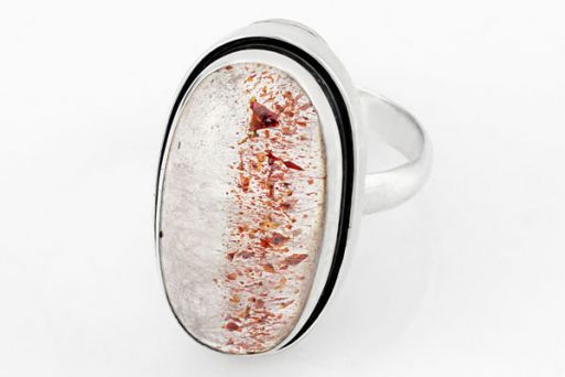 Серебряное кольцо с кварцем и гематитом 65777 купить в магазине Самоцветы мира