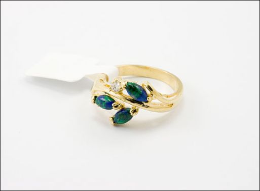 Позолоченное кольцо из мельхиора с азуритом 21307 купить в магазине Самоцветы мира