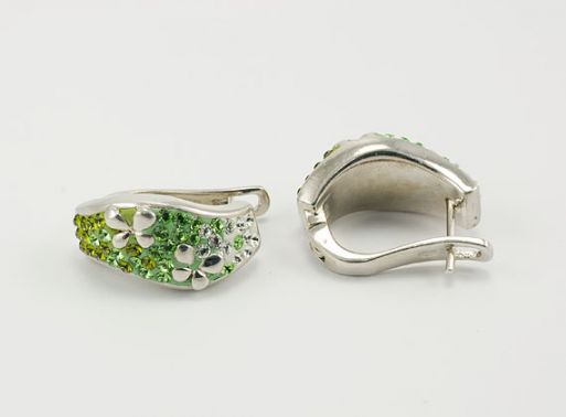 Серебряные серьги с Кристаллами Swarovski 24382 купить в магазине Самоцветы мира