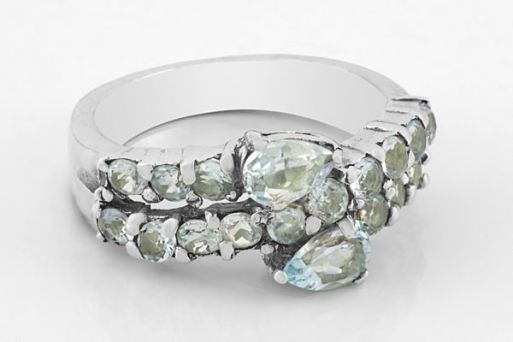 Серебряное кольцо с топазом 28370 купить в магазине Самоцветы мира