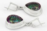 Серьги из серебра с аметистом мистик