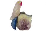 Фигурка попугай из аметиста у гнезда. Вес 100-130 гр.