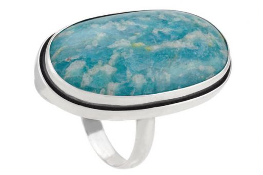 Серебряное кольцо с амазонитом 40646 купить в магазине Самоцветы мира