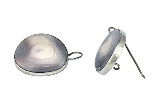 Серебряные серьги с агатом ботсвана 42327 купить в магазине Самоцветы мира