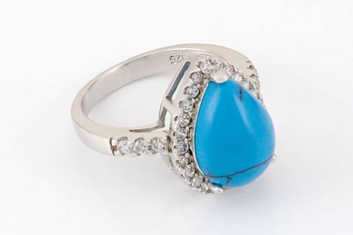 Серебряное кольцо с бирюзой 42565 купить в магазине Самоцветы мира
