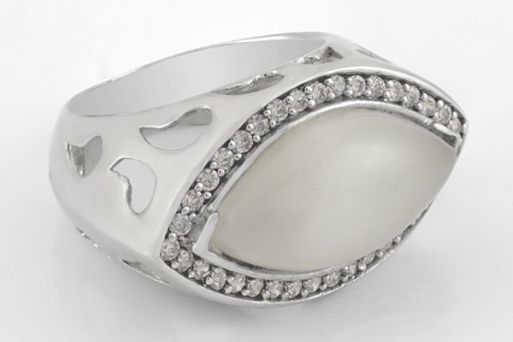Серебряное кольцо с кошачьим глазом 43323 купить в магазине Самоцветы мира