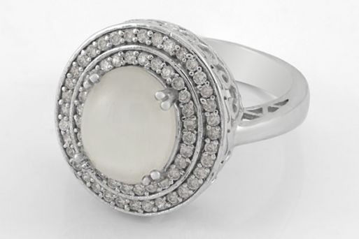 Серебряное кольцо с кошачьим глазом 43647 купить в магазине Самоцветы мира