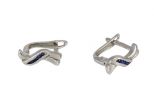 Серьги из серебра с сапфиром 5 кругов 2 мм 43844