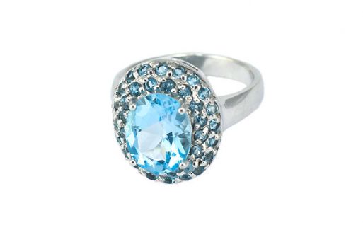 Серебряное кольцо с топазом 47542 купить в магазине Самоцветы мира