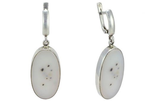 Серьги из серебра 925 пробы с кахолонгом.