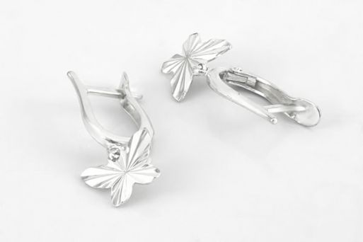 Серебряные серьги бабочки 52368 купить в магазине Самоцветы мира