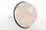 Кольцо из серебра с розовым кварцем круг 25 мм 52758