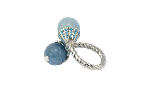 Серебряное кольцо с аквамарином 54302 купить в магазине Самоцветы мира
