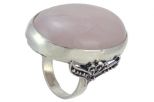 Кольцо из серебра с розовым кварцем овал 25х35 мм 54372