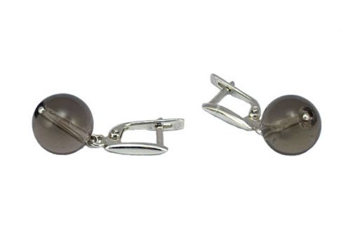 Серебряные серьги с раухтопазом 54657 купить в магазине Самоцветы мира
