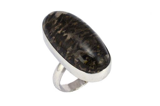Серебряное кольцо с кварцем и хлоритом 55119 купить в магазине Самоцветы мира
