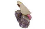Фигурка попугай микро из розового кварца. Вес 40-60 гр.