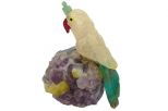 Фигурка попугай с хохолком микро из аметиста. Вес 40-60 гр.